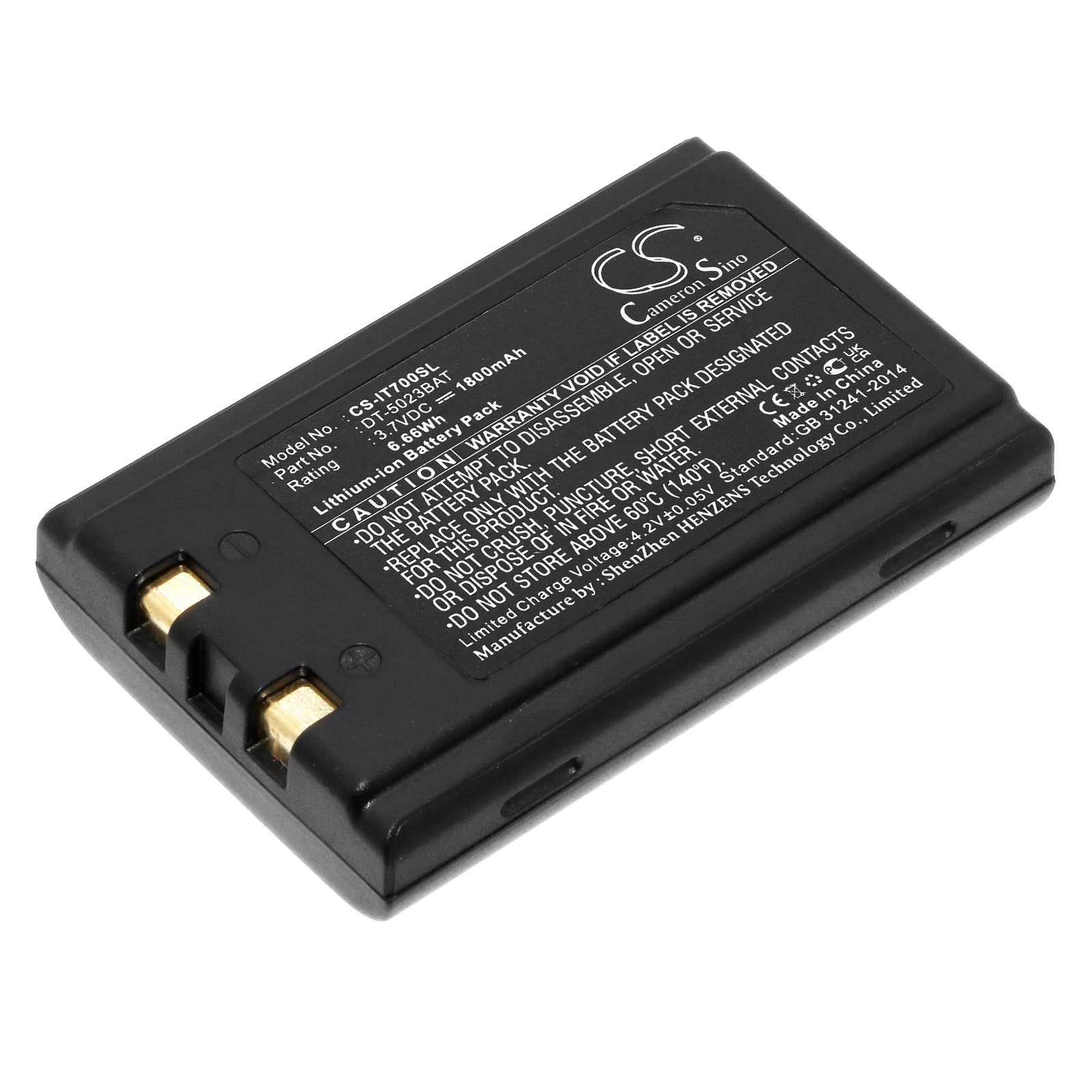 1800mAh 3.7V Li-ion Replacement Battery for Banksys Xentissimo Barcode Scanners - 6.66Wh Power Solution