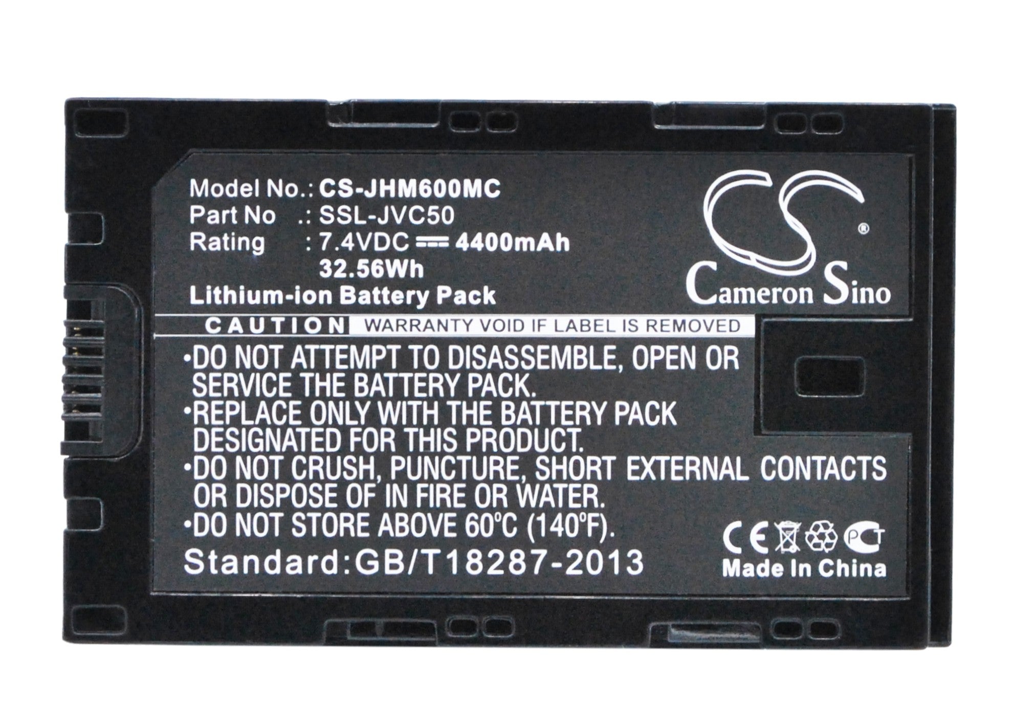 7.4V 4400mAh Li-ion Replacement Battery for JVC Camcorders - GY-HMQ10, HM600 Series, SSL-JVC50/70 Compatible