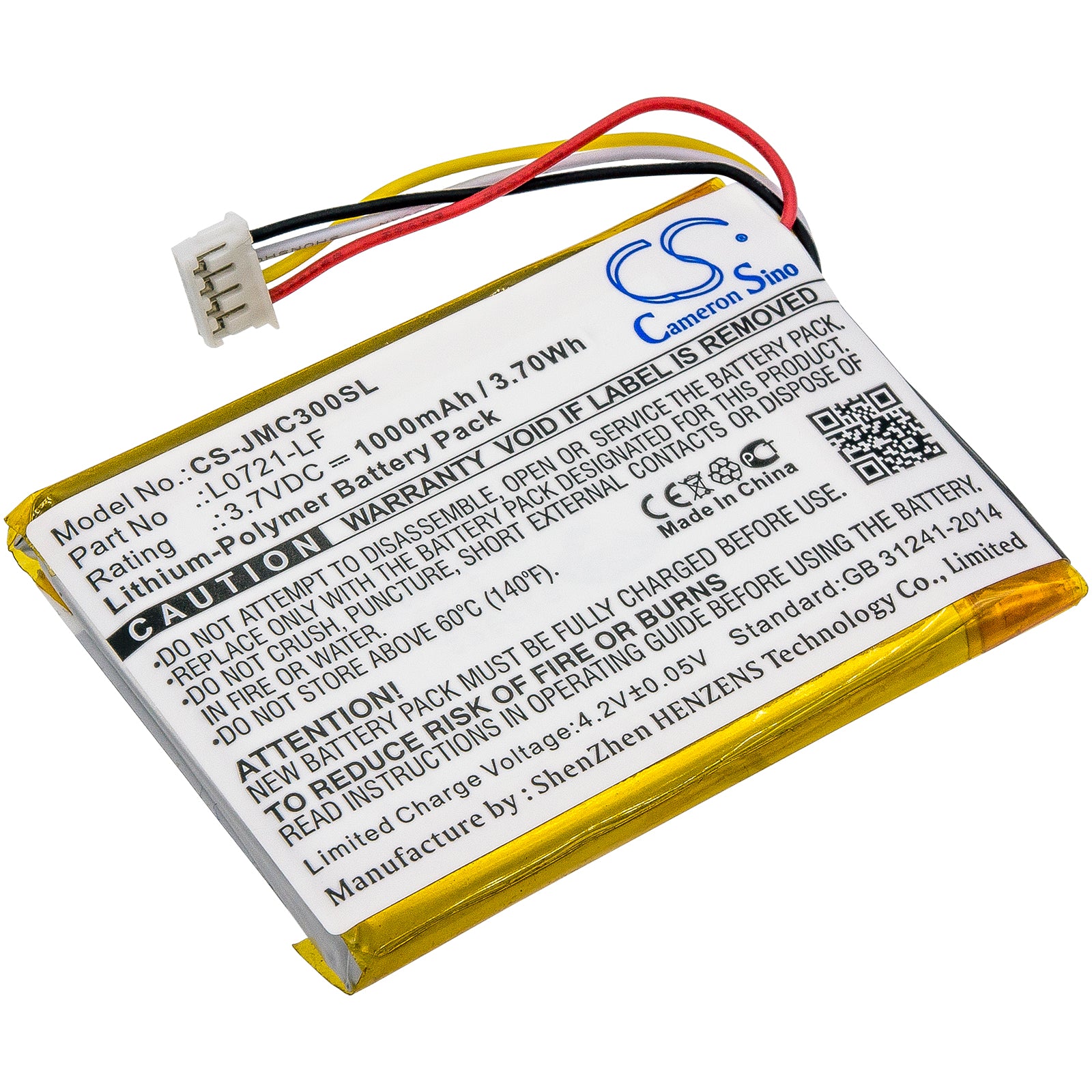 1000mAh 3.7V Li-Polymer Replacement Battery for JBL Clip 3, Clip 3AN, Clip 3SAND Bluetooth Speakers