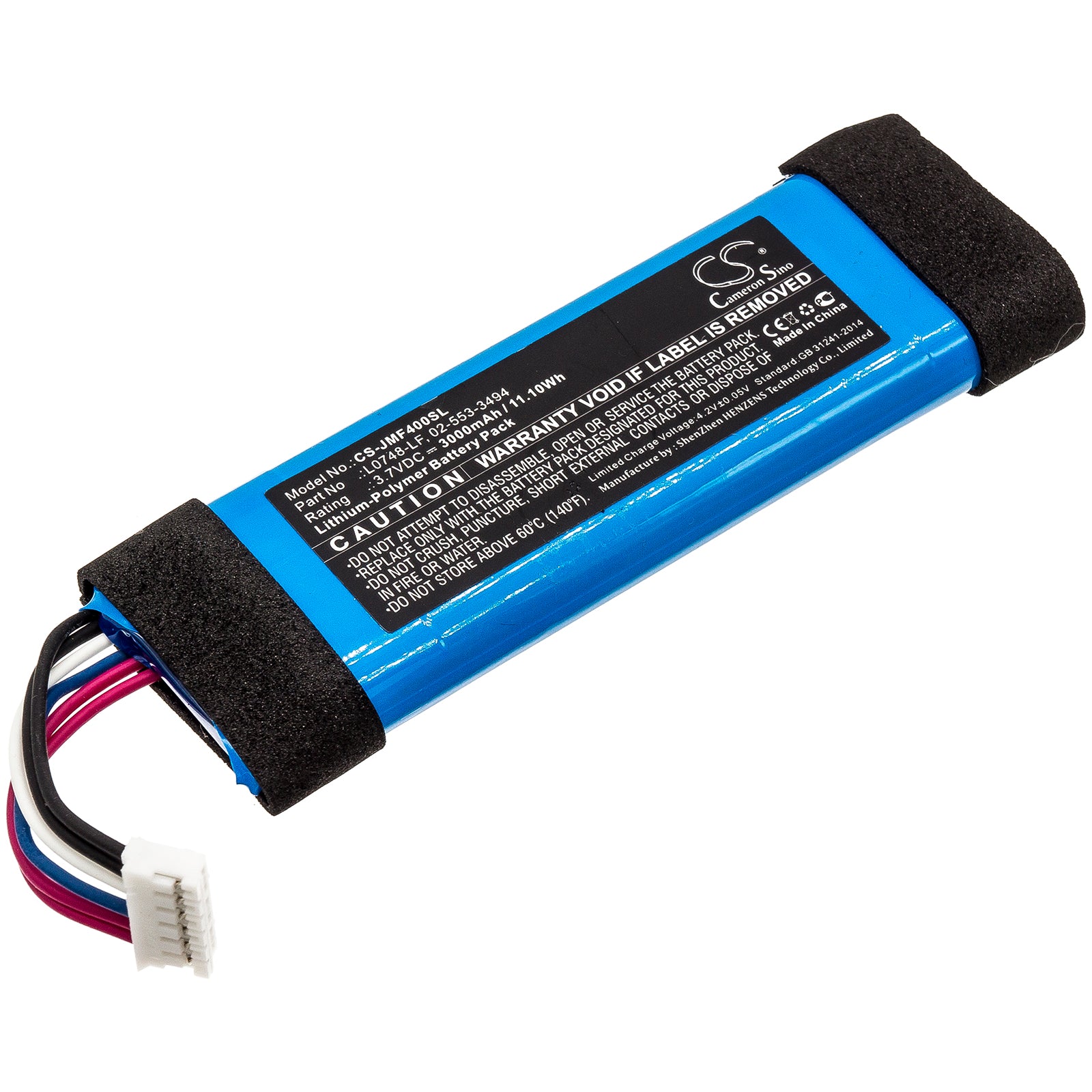 3000mAh Replacement Battery for JBL Flip Essential, Flip 3 Stealth/SE Bluetooth Speakers - 3.7V, 11.1Wh