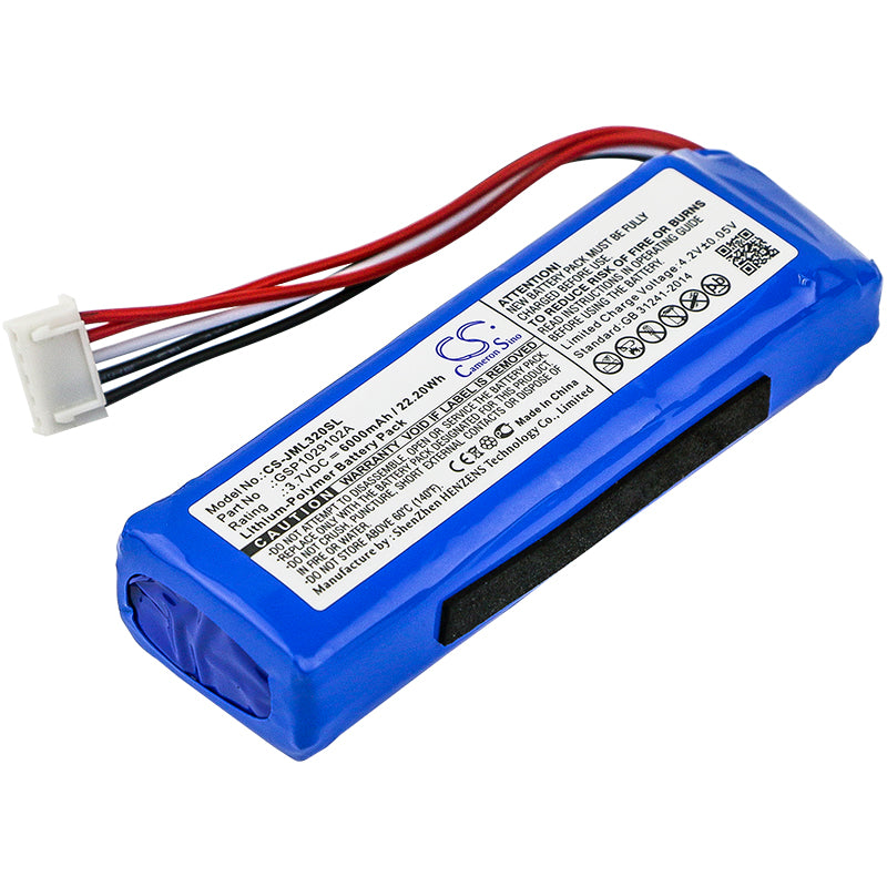 6000mAh Replacement Battery for JBL Charge 3 (2016) Bluetooth Speaker - GSP1029102A, 3.7V Li-Polymer, Repair Part