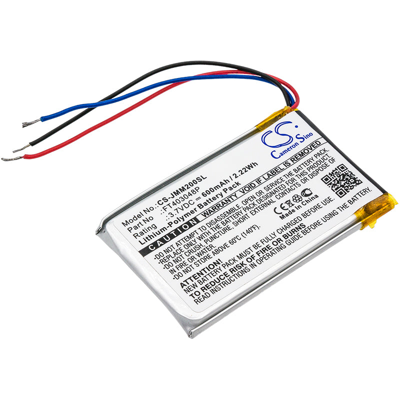 600mAh Replacement Battery for JBL Micro 2 & Clip Speakers - 3.7V Li-Polymer FT403048P