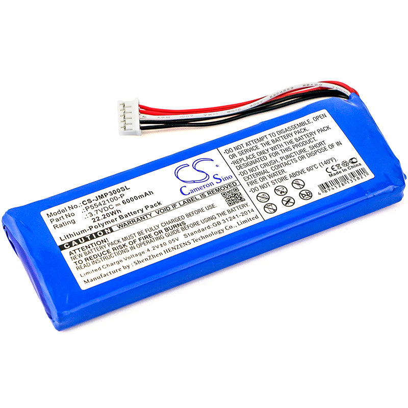 6000mAh Replacement Battery for JBL Pulse 3 (2017DJ1714) Speaker - 3.7V 22.2Wh Li-Polymer