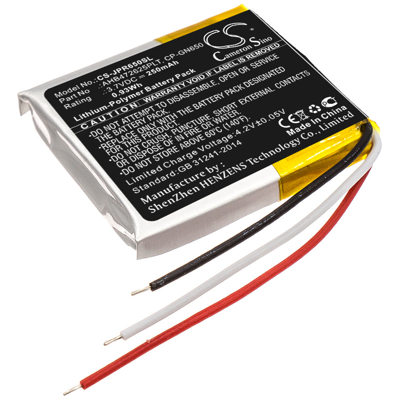 250mAh Replacement Battery for Jabra Evolve 65 & 80 Wireless Headset - 3.7V Li-Polymer