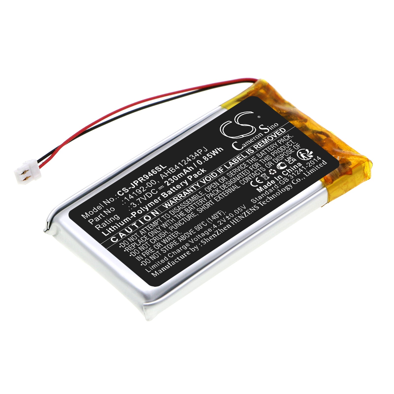 Replacement Battery for Jabra Pro 9400 Series Wireless Headsets - 230mAh 3.7V Li-Polymer
