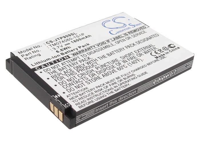 1800mAh Replacement Battery for JCB Toughphone Pro-Smart TP909 - 3.7V Li-ion - Compatible with TM074060-1S1P