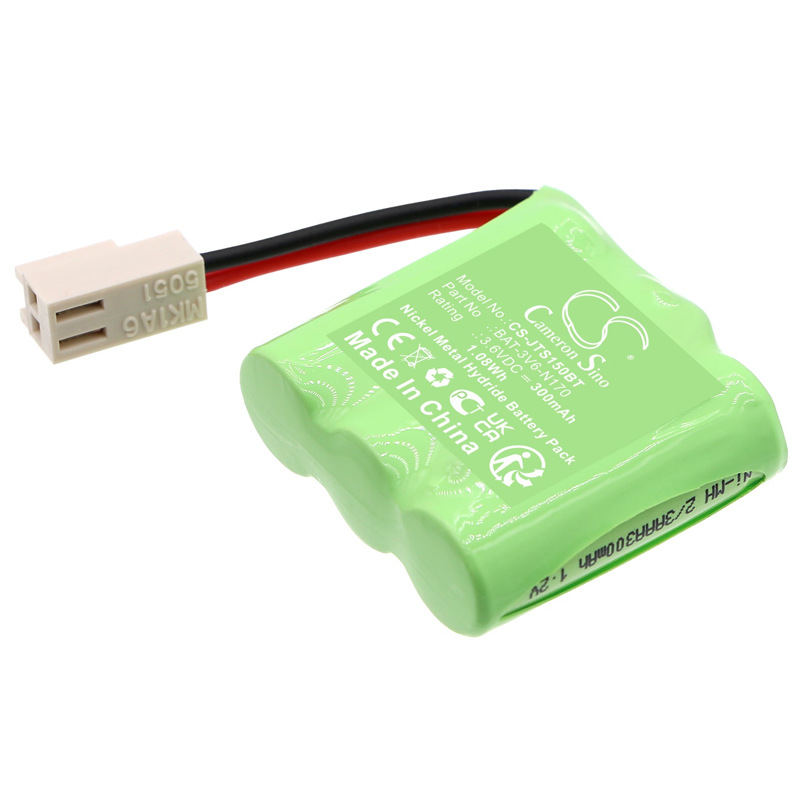 Jablotron JA-150A Alarm Battery Replacement, 3.6V Ni-MH 300mAh, BAT-3V6-N170, Wireless Siren Backup