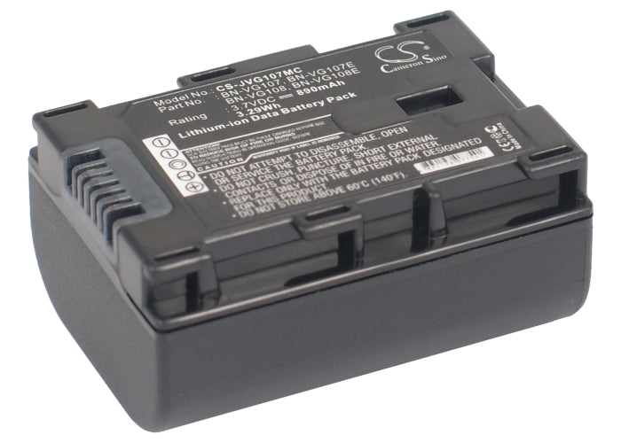 890mAh Replacement Battery for JVC GZ-HD620, HM330, MS210, MG680 Camcorders - 3.7V Li-ion