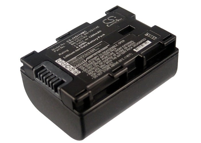 1200mAh Li-ion Replacement Battery for JVC Camcorders: GZ-HD620, GZ-HM330, GZ-MG680, BN-VG114 Series
