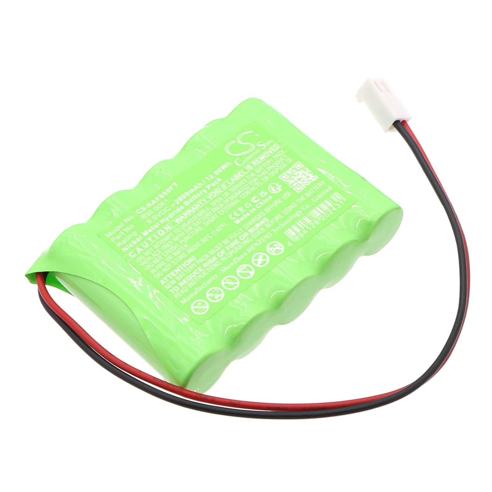 Kaufel 850.0061 Replacement Battery: 6V 2000mAh Ni-MH for Emergency & Exit Lighting, 71.2x51.4x14.5mm