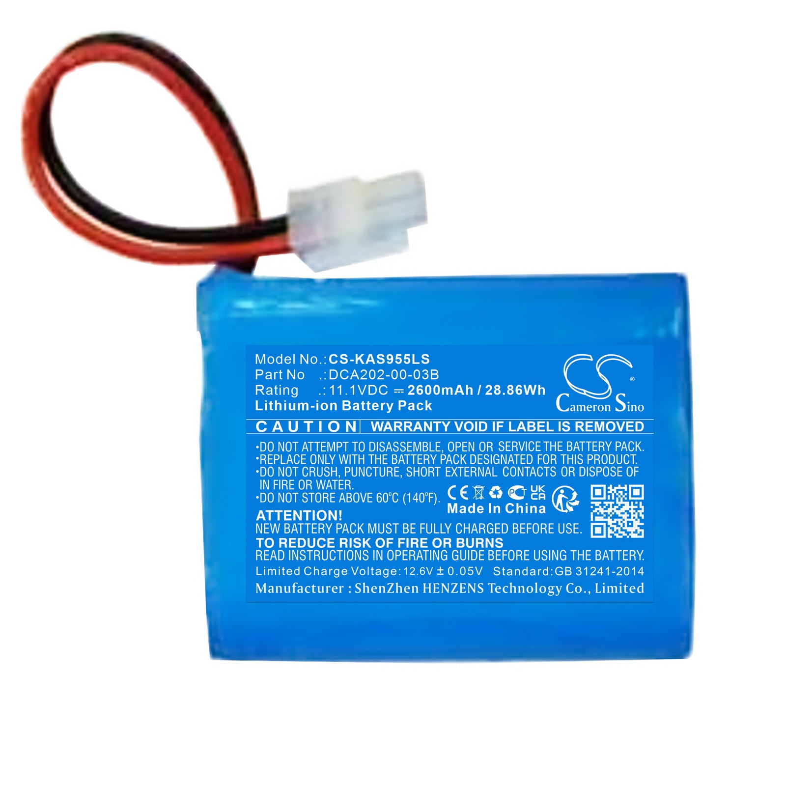 Kaiser Emergency Light Replacement Battery: 11.1V 2600mAh Li-ion - Fits 100940, 100955, 317560, DCA202-00-03B