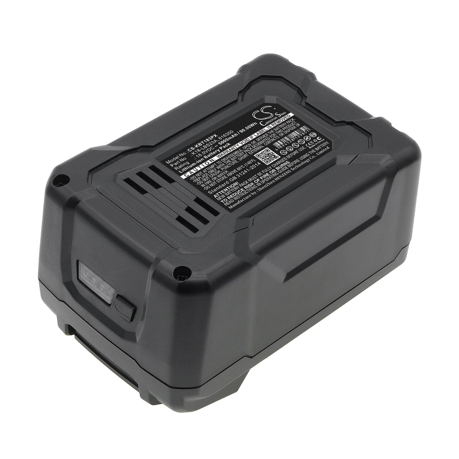 5000mAh 18V Li-ion Replacement Battery for KOBALT K18LD-26A & K18-LBS23A Power Tools, 90Wh
