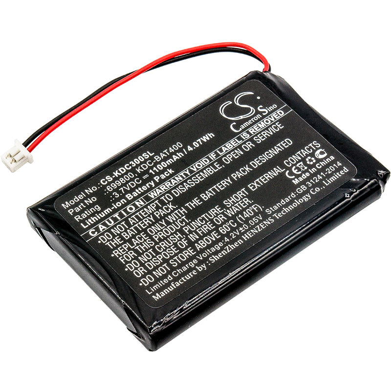 3.7V 1100mAh Replacement Battery for KOAMTAC KDC30, KDC400, KDC450 Barcode Scanners - Lithium-Ion
