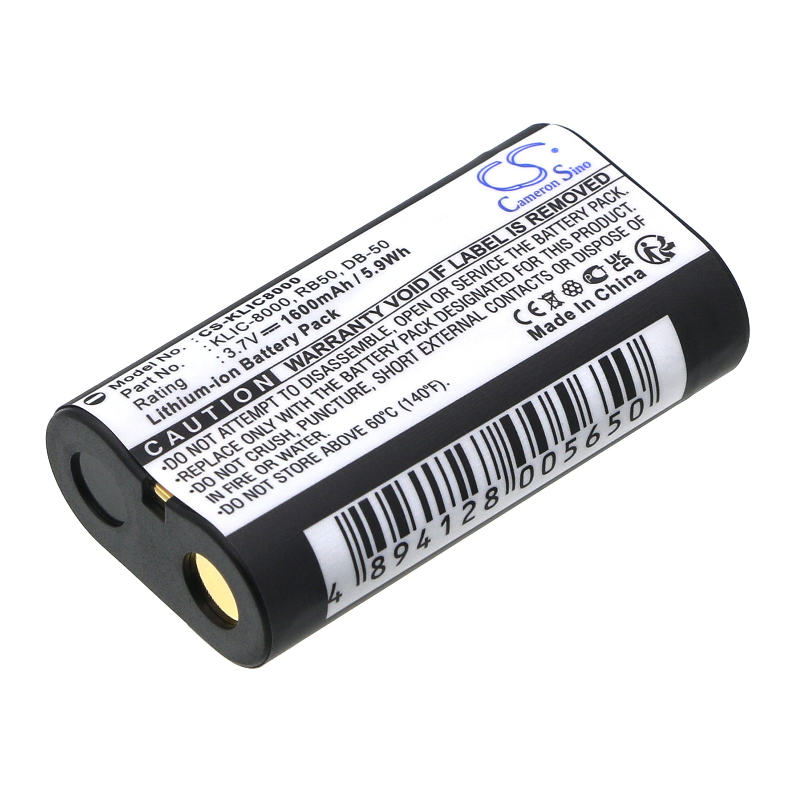 1600mAh Replacement Battery for JAY-tech i4800, RICOH, Wisycom, Kodak, Medion Cameras - 3.7V Li-ion Power