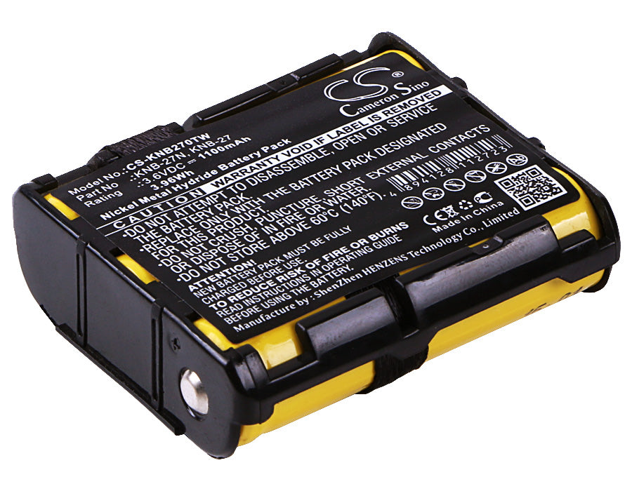 1100mAh Battery for Kenwood TK-3130, TK-3131 Two-Way Radio, 3.6V Ni-MH Replacement, KNB-27N Compatible
