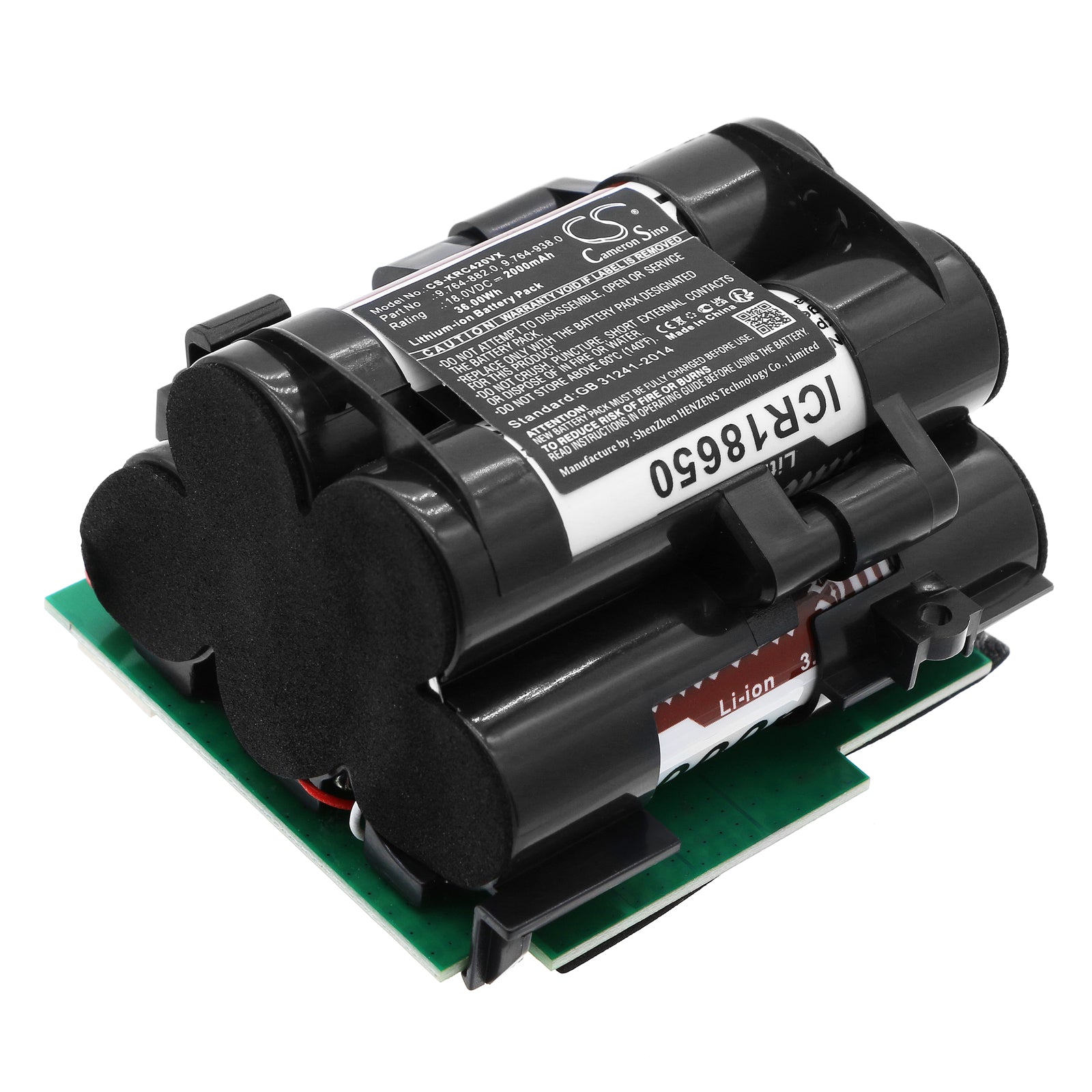 2000mAh 18V Li-ion Replacement Battery for Karcher VC 4i Cordless Vacuum - 36Wh, Compatible with 9.764-882.0 & 9.764-938.0 Models