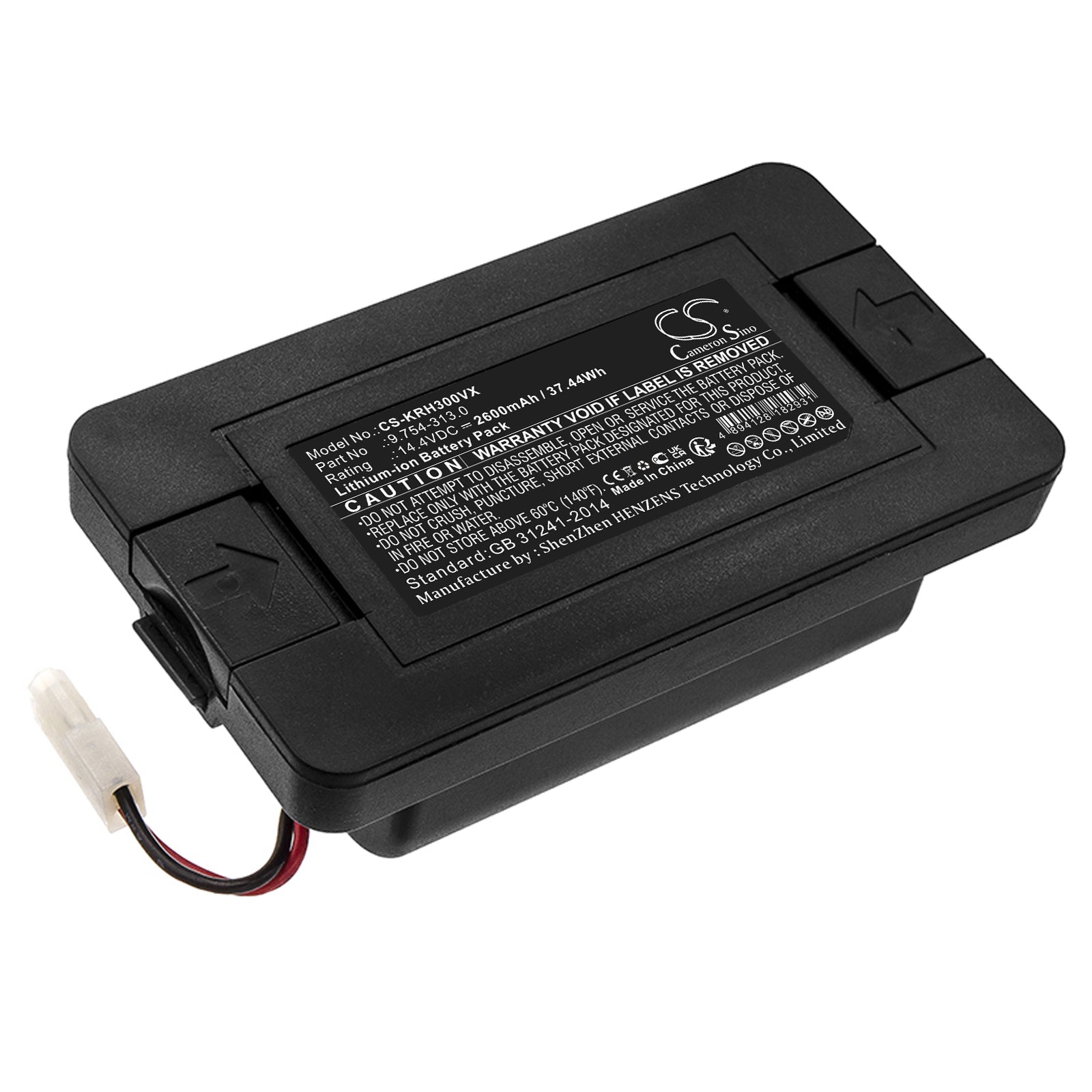 2600mAh Replacement Battery for Karcher RC3 Robotic Vacuum - 14.4V 37.44Wh Li-ion - Enhanced Performance & Extended Run Time
