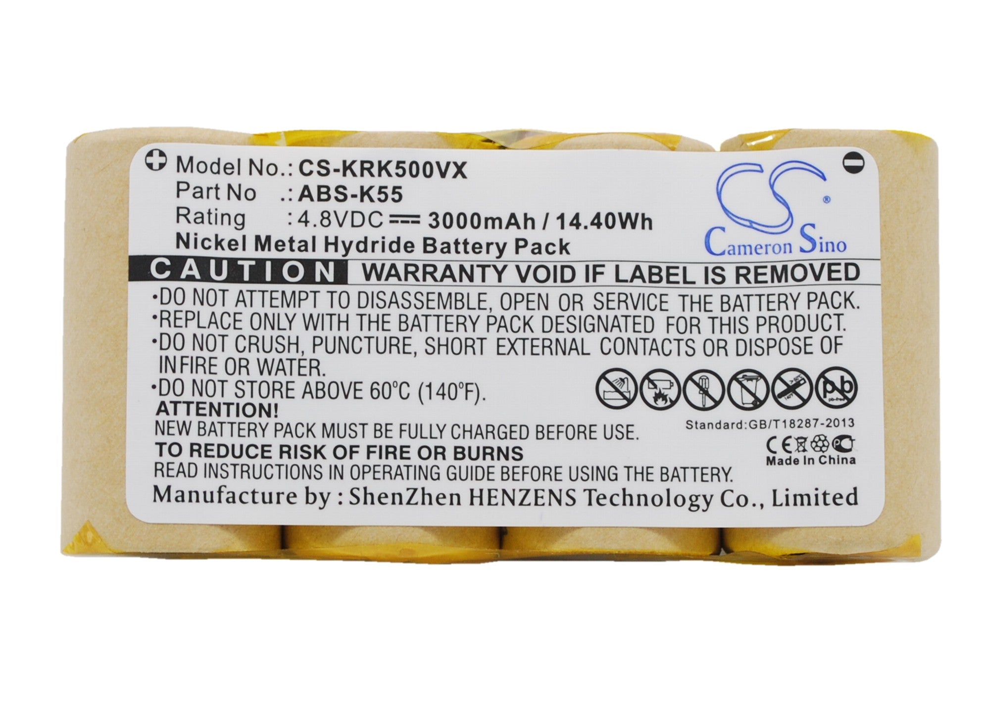 4.8V 3000mAh Ni-MH Replacement Battery for Karcher K50, K5, BF9900 Vacuum & ABS-K55 Scrubber