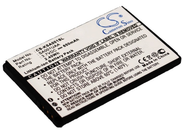 650mAh 3.7V Li-ion Replacement Battery for KDDI IS01, SA001, SA002, K007 Mobile Phones
