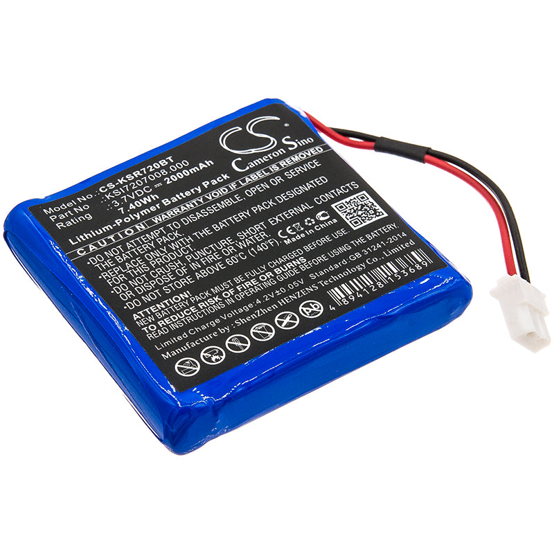 Ksenia Radius Siren & Duo Repeater Battery - 2000mAh 3.7V Li-Polymer - KSI7207008 - Replacement Battery