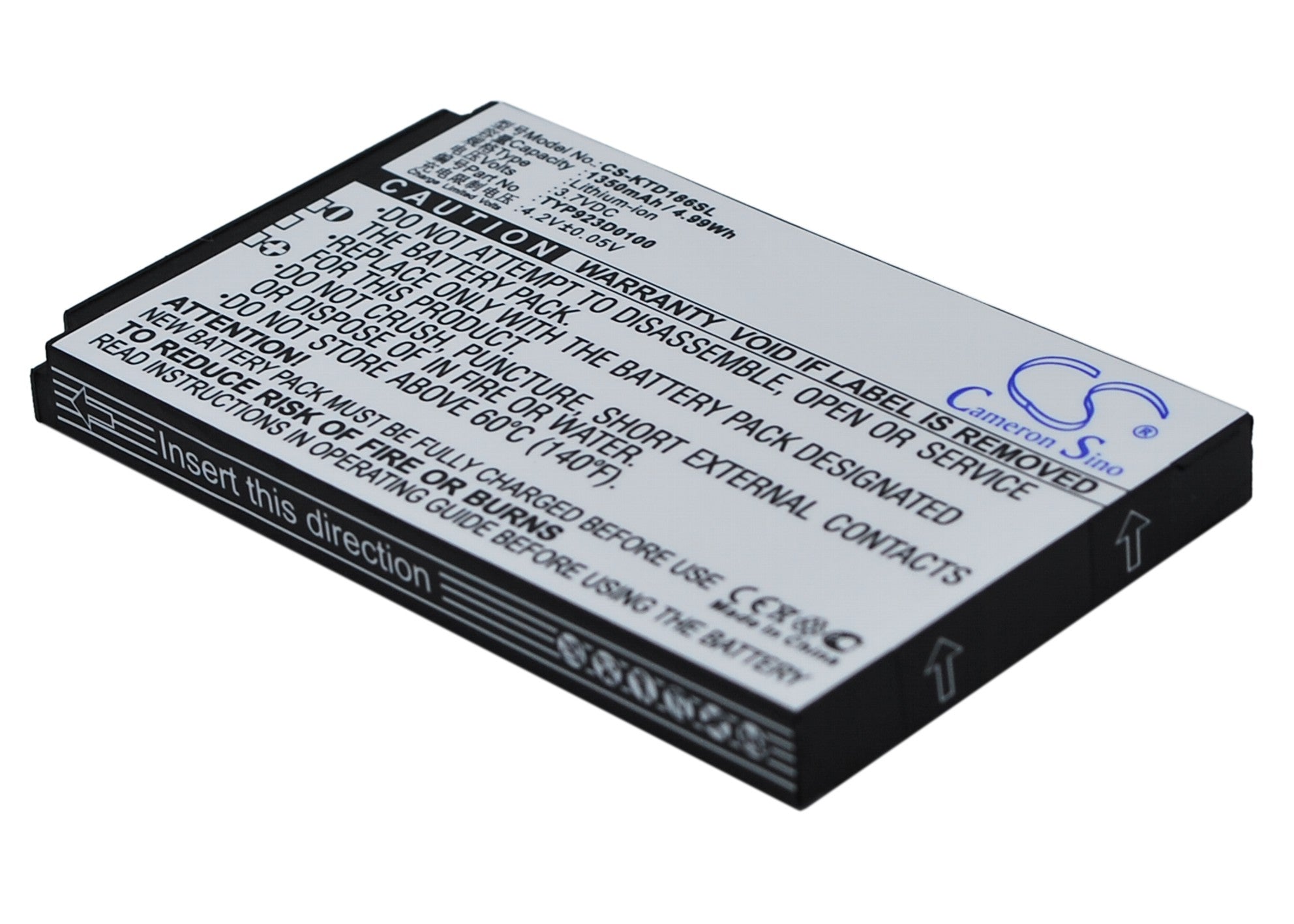 1350mAh Replacement Battery for K-Touch F6310 G92 V08 N77 D152 D186 D187 Smartphones - 3.7V Li-ion Backup Power