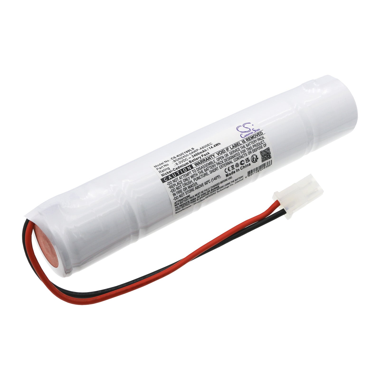 Kaufel C1 Emergency Light Replacement Battery, 6V 2400mAh NiCD, 173.6x35.6x32.8mm Dimensions