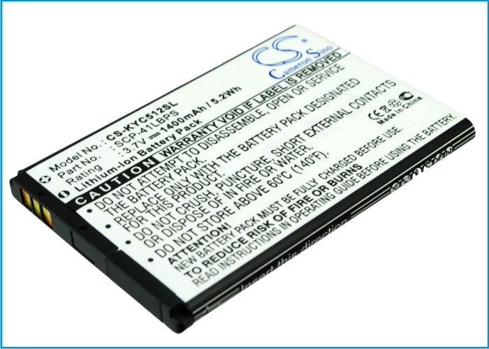 1400mAh Replacement Battery for BoostMobile Milano C5120/Kyocera Oblique/Virgin Mobile C5133 - 3.7V Li-ion