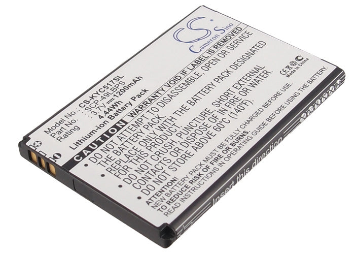 1200mAh Replacement Battery for Boost Mobile Hydro, Rise, C5170 & Kyocera Event Series - 3.7V Li-ion
