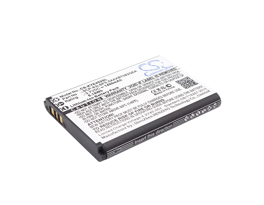 1400mAh 3.7V Li-ion Replacement Battery for Kyocera DuraXV, DuraXA, DuraXE, DuraXTP, E4520, & E4510