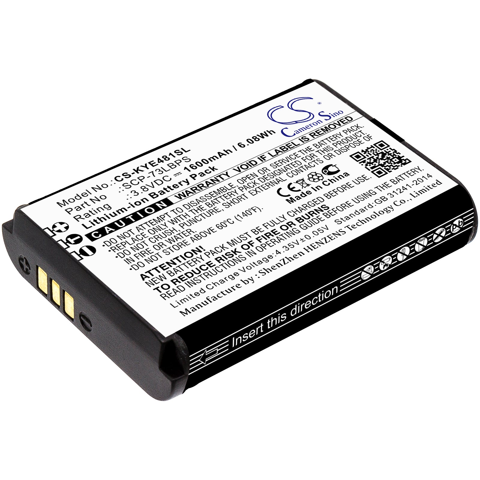 1600mAh Replacement Battery for Kyocera DuraXV Extreme/XE Epic/XA Equip - E4810, E4830, E4811, E4831 - SCP-73LBPS