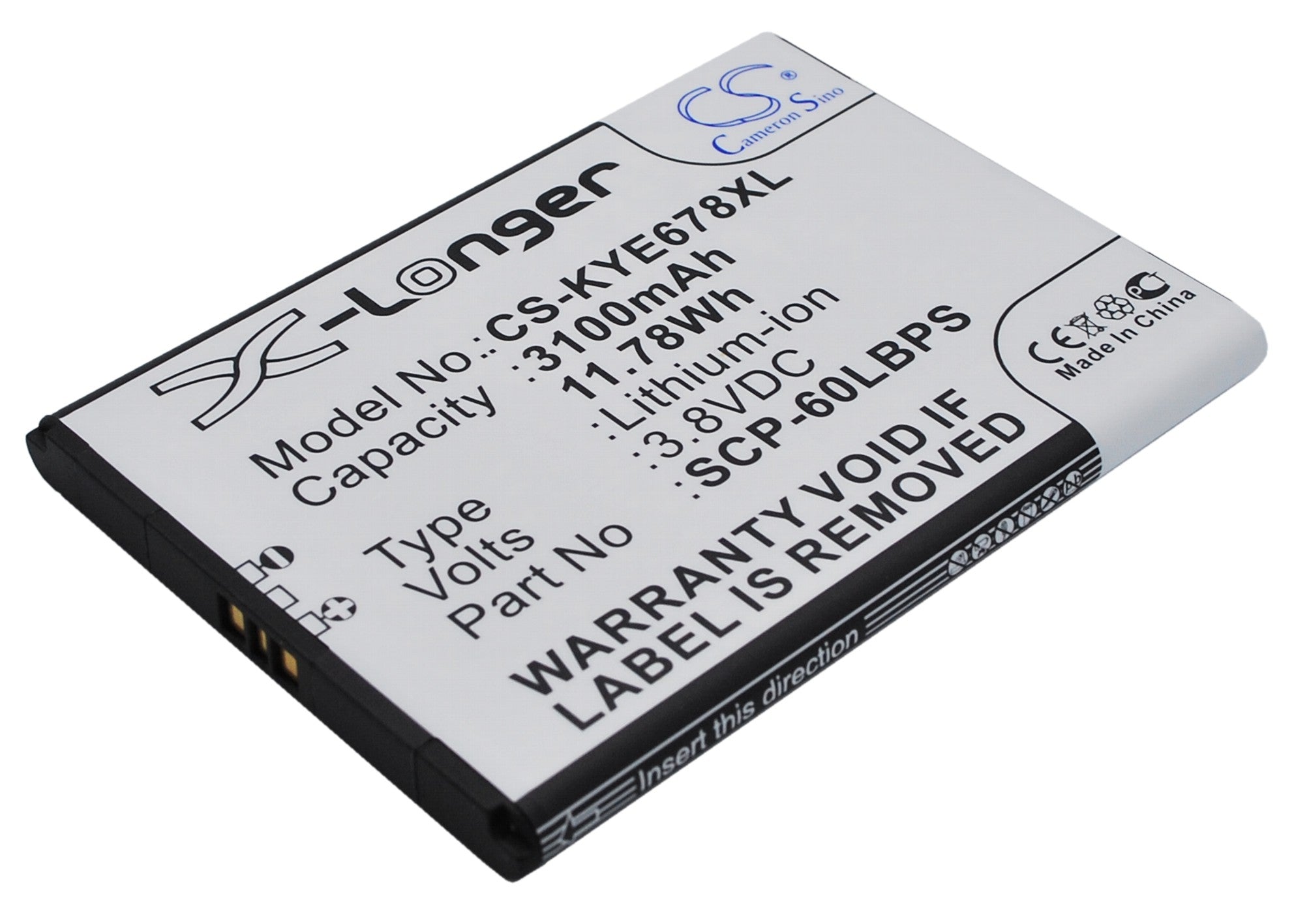 Kyocera Brigadier DuraForce Battery - E6782, E6762 Replacement - 3100mAh 3.8V Li-ion - SCP-60LBPS