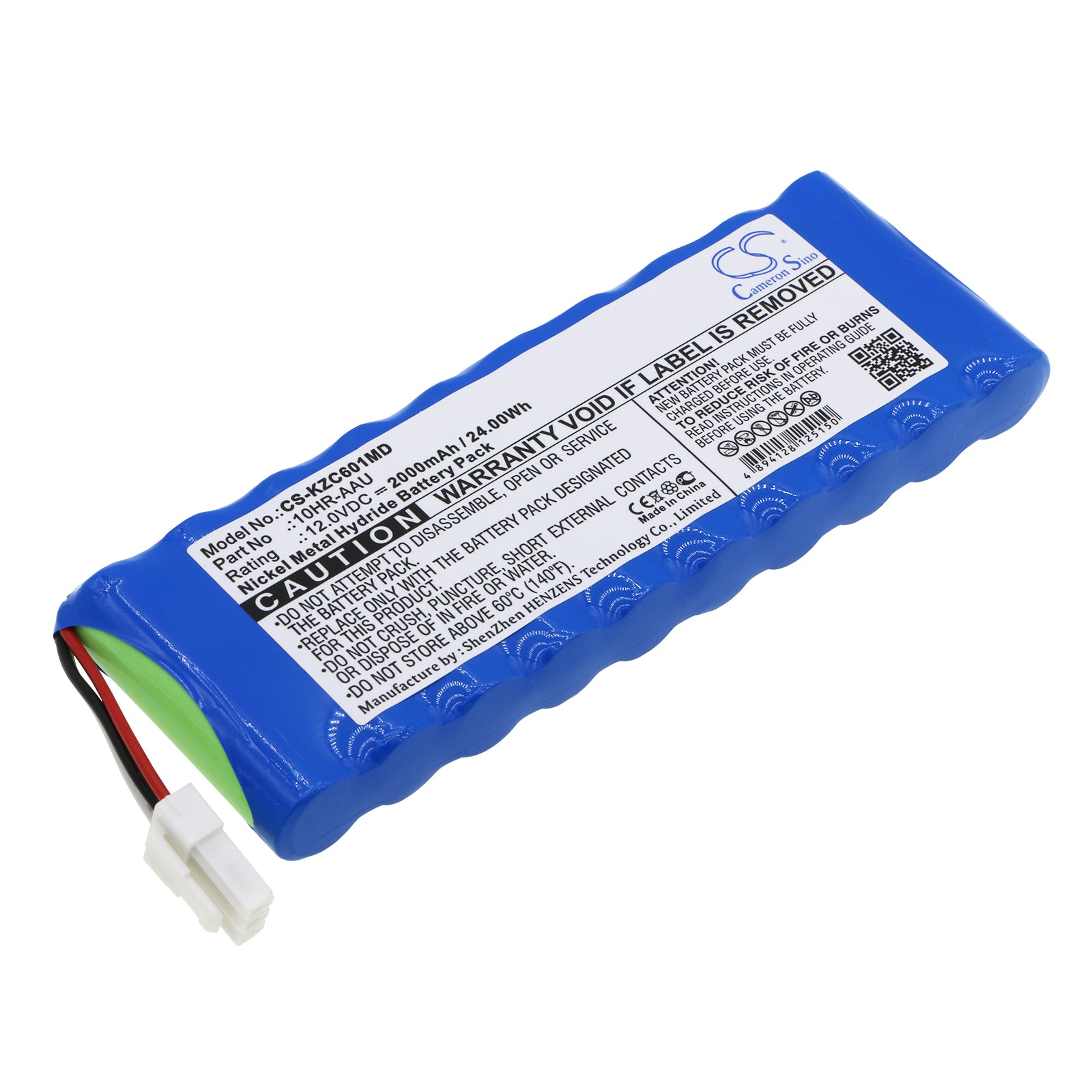 2000mAh Replacement Battery for Kenz Cardico ECG-601 & 305 ECG Machine, 12V Ni-MH, High Capacity