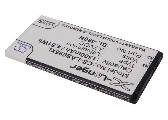 1300mAh Replacement Battery for LG Optimus M+/Plus MS695 AS695 - BL-48ON, EAC61758502 - 3.7V Li-ion