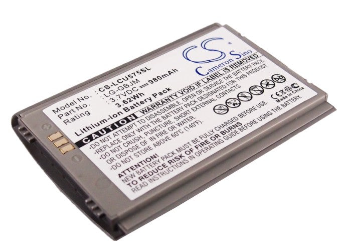 980mAh Battery for AT&T 575Mobile Cingular Trax LG CU575 - 3.7V Li-ion Replacement
