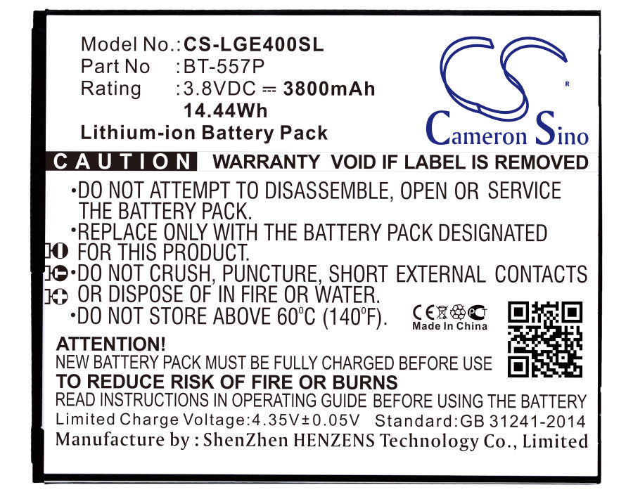 Leagoo Elite 5 Battery - 3800mAh Replacement Li-ion, 3.8V, 14.44Wh, BT-557P - Extended Life Power