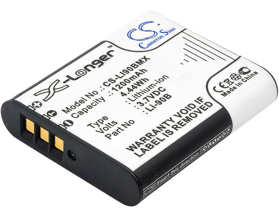 1200mAh Li-ion Replacement Battery for Olympus Tough TG Series, Stylus XZ-2, SP-100, TG-Tracker Cameras - Li-90B/Li-92B