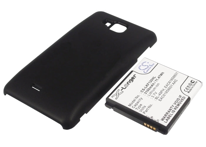 3100mAh Replacement Battery for LG Optimus LTE F120 F120L F120K Smartphone - 3.7V Li-ion