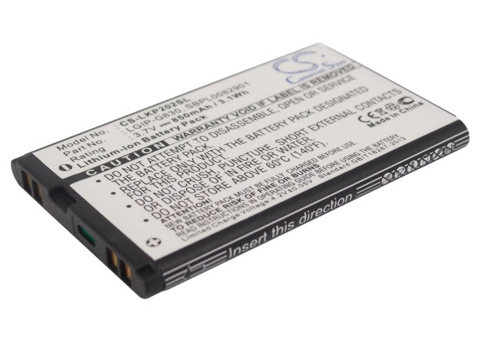 LGIP-G830 850mAh Replacement Battery for LG KG120, KP202, KG202, NX225, KG290 Mobile - 3.7V Li-ion