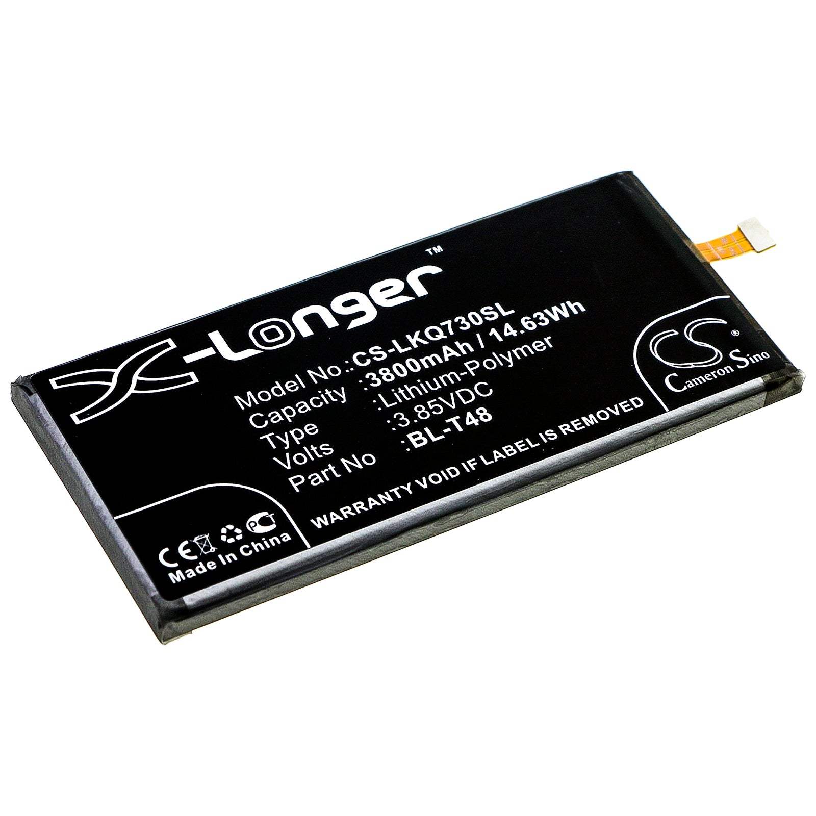3800mAh Replacement Battery for LG Stylo 6 LMQ730 (LMQ730VMWA, LMQ730TMWA) - 3.85V Li-Polymer Mobile Phone Battery