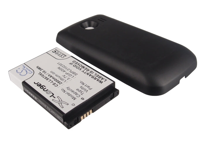 2800mAh Replacement Battery for LG Optimus S LS670 Smartphone, Li-ion 3.7V, LGIP-400N, 65x43.5x10mm