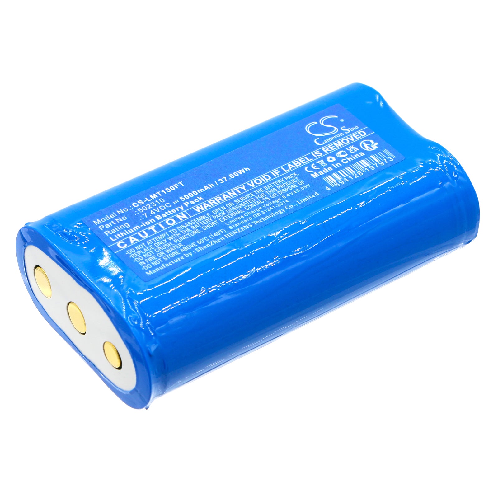 5000mAh Replacement Battery for Ledlenser H19R/H15R Core/Signature Flashlights - 7.4V 37Wh Li-ion Rechargeable Power