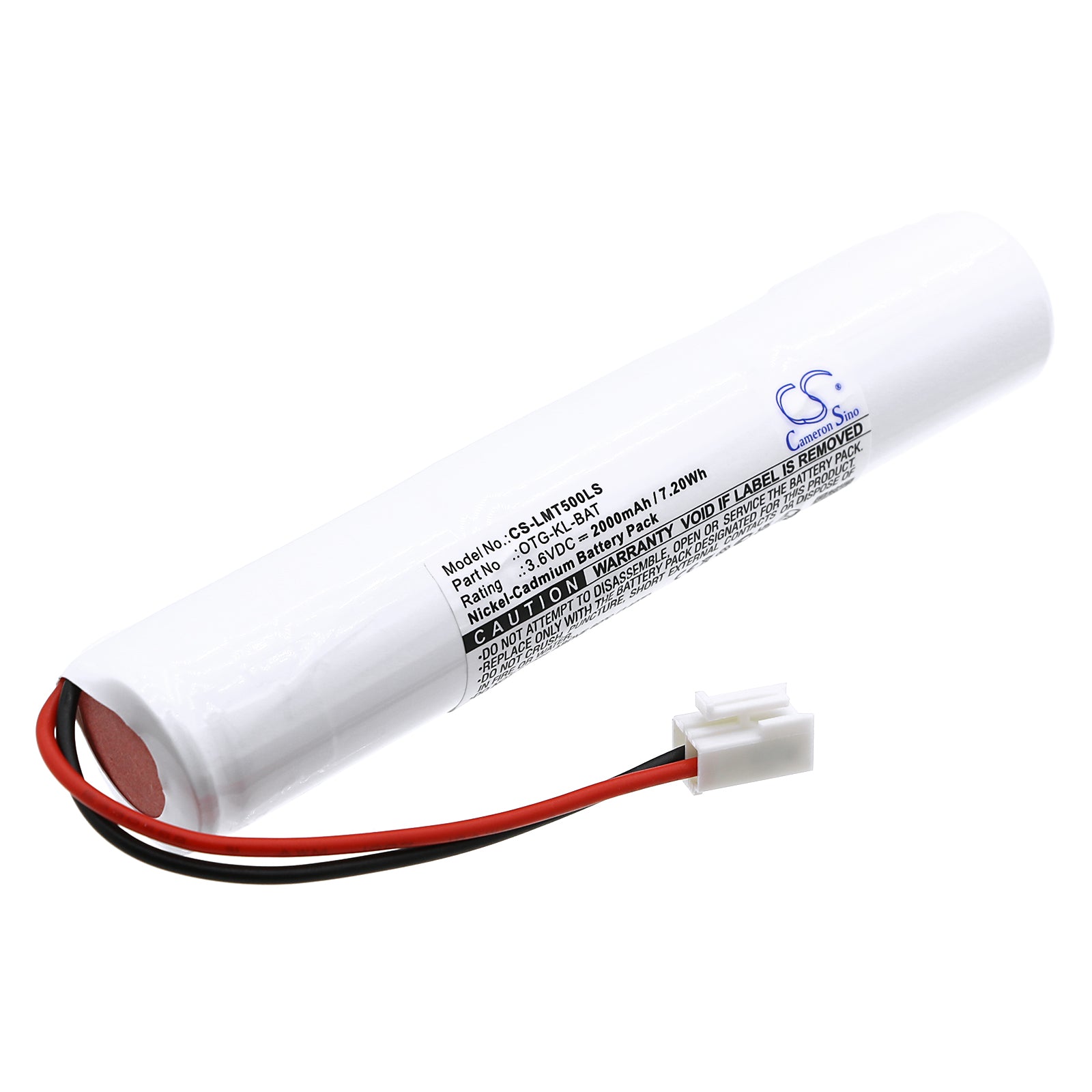 3.6V 2000mAh Ni-CD Emergency Light Battery for Lumenxl OTG-KL, OTG-EF-55 (127x24.5x23mm) Replacement