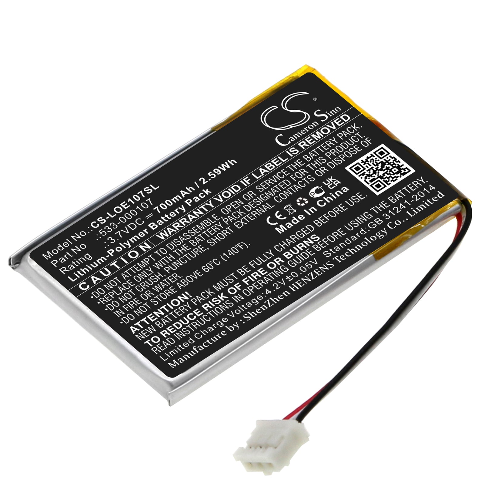 700mAh 3.7V Li-Polymer Replacement Battery for Logitech S100 Portable Speaker - Far East S00149