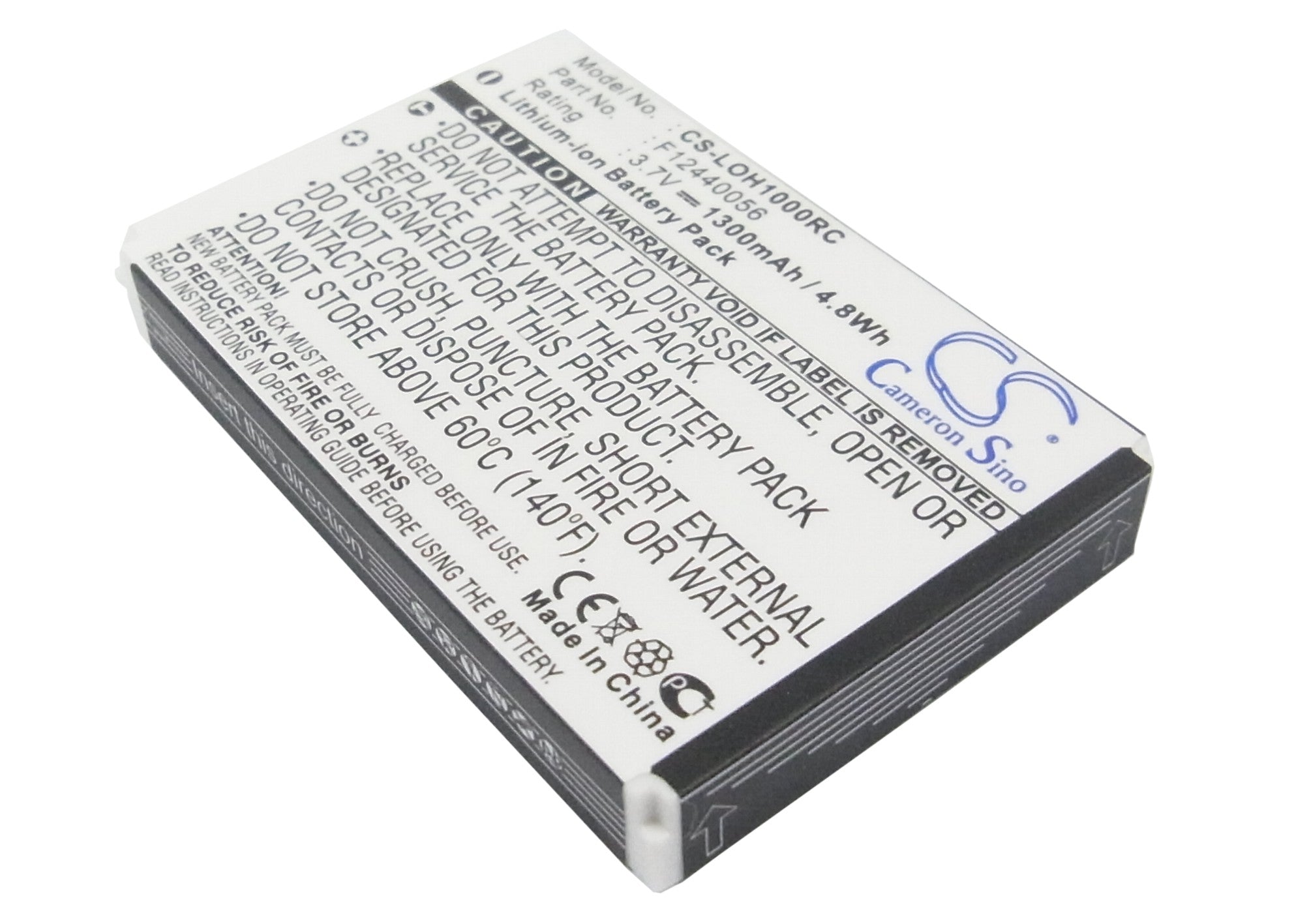 1300mAh Replacement Battery for Logitech Harmony 1000/1100/915 Remotes & Squeezebox Duet - 3.7V Li-ion