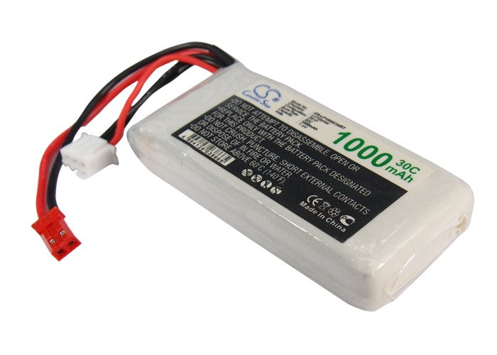 High Performance 1000mAh 7.4V LiPo Battery Pack for RC Cars - 68.62x30.72x15.17mm - CS-LP1002C30RT