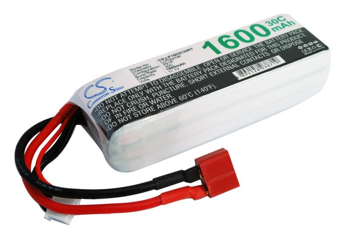 1600mAh 11.1V LiPo Battery Pack for RC Cars, Planes & Boats: High Discharge, 30C Rate, 90x41x17mm