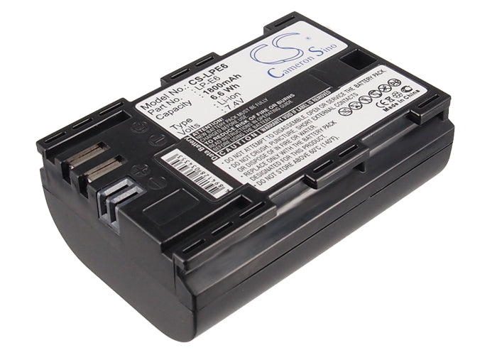 1800mAh Li-ion Camera Battery for Canon EOS 5D Mark II, 7D, 60D, 6D - 7.4V 13.32Wh Replacement