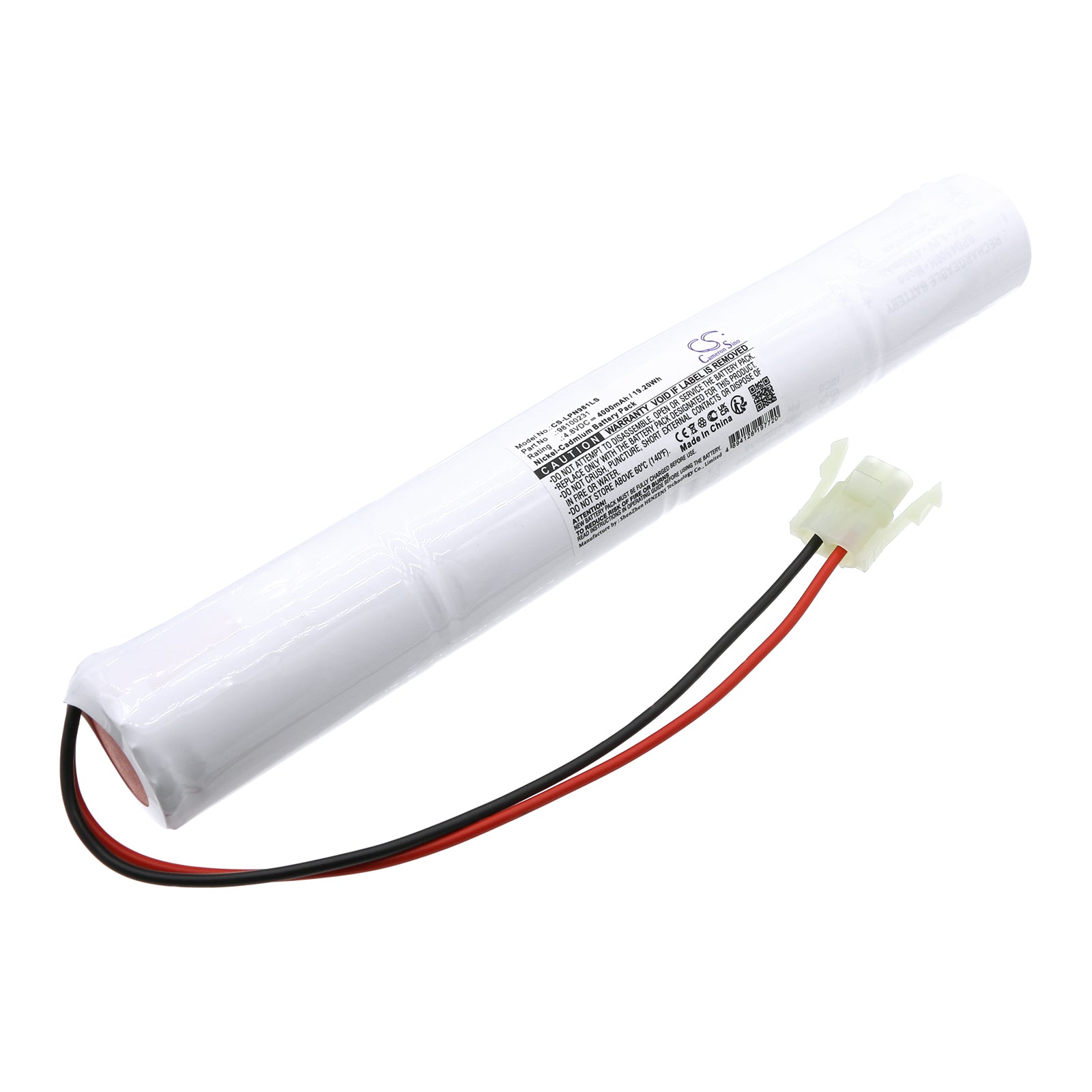 4000mAh Ni-CD Emergency Light Battery for Lite-Plan 4/CD45/S/NECA - 4.8V 19.20Wh, 90x34x32mm