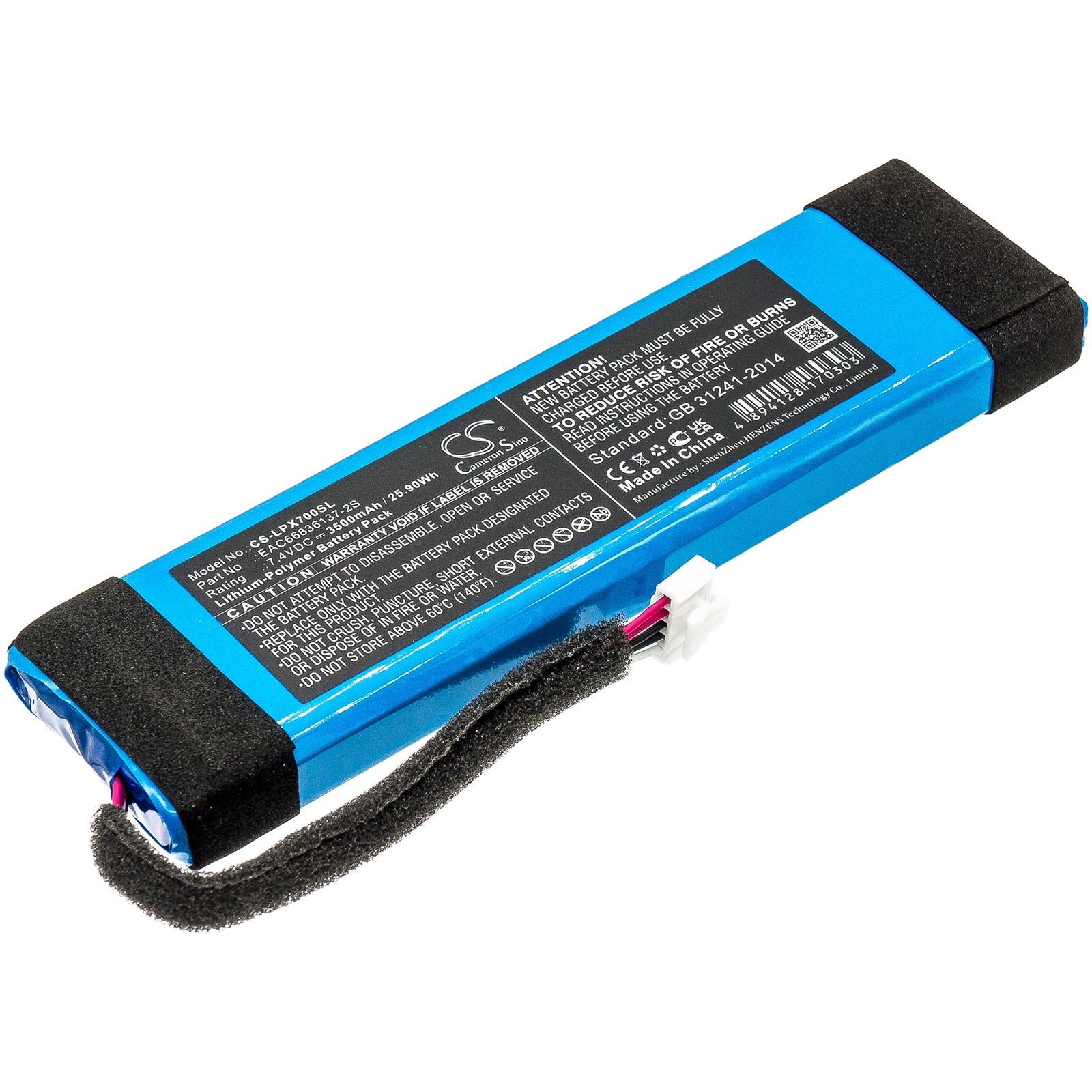 3500mAh 7.4V Li-Polymer Replacement Battery for LG XBOOM Go PL7, XG7, RP4, DXG7 Speakers - Extended Life