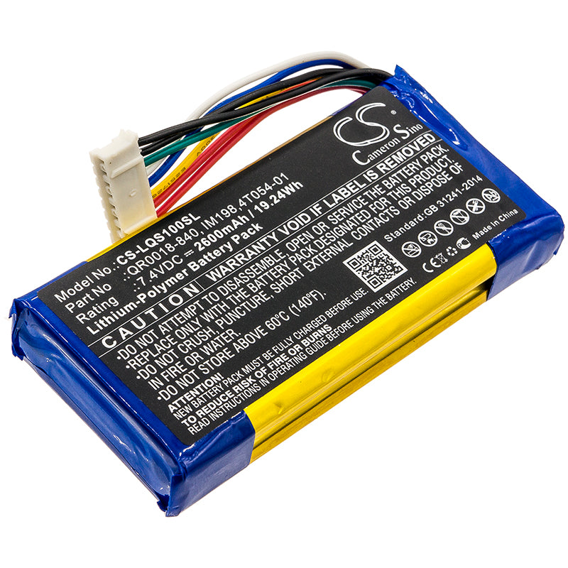 Qolsys IQ Panel 2/2+ Alarm Battery - 2600mAh, 7.4V Li-Polymer Replacement for QR0018-840 & IM198